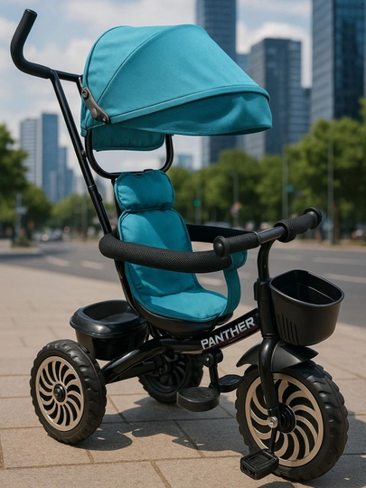 Детская трёхколёсная велоколяска — BABYMOT-B402X-ГОЛУБ