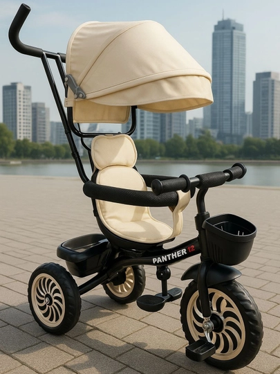 Детская трёхколёсная велоколяска — BABYMOT-B402X-МОЛОЧ