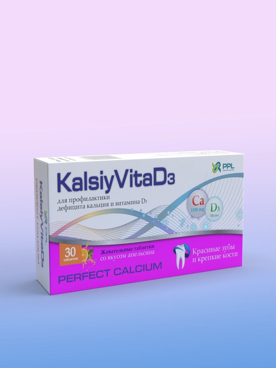 Kalsiy D3 vitamini, 30 dona, apelsin ta'mi – KalsiyVitaD3 butun oila uchun