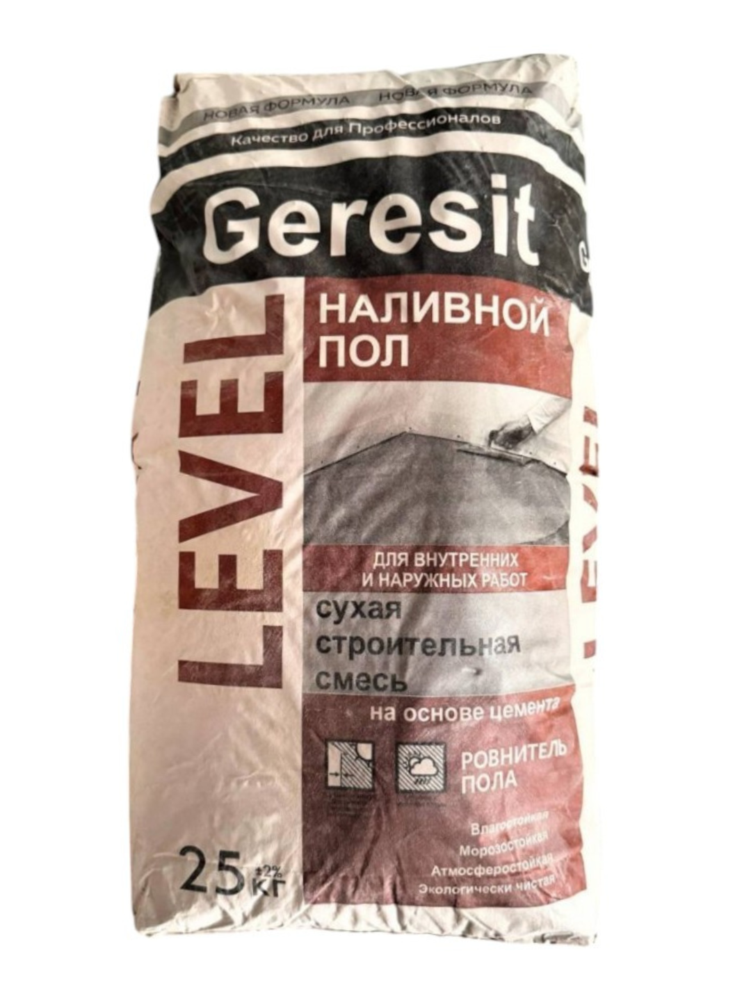 Наливной пол Geresit LEVEL, сухая смесь, для внутренних и наружных работ, 25 кг - 