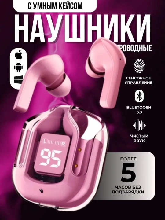 Беспроводные наушники с дисплеем, микрофоном и шумоподавлением