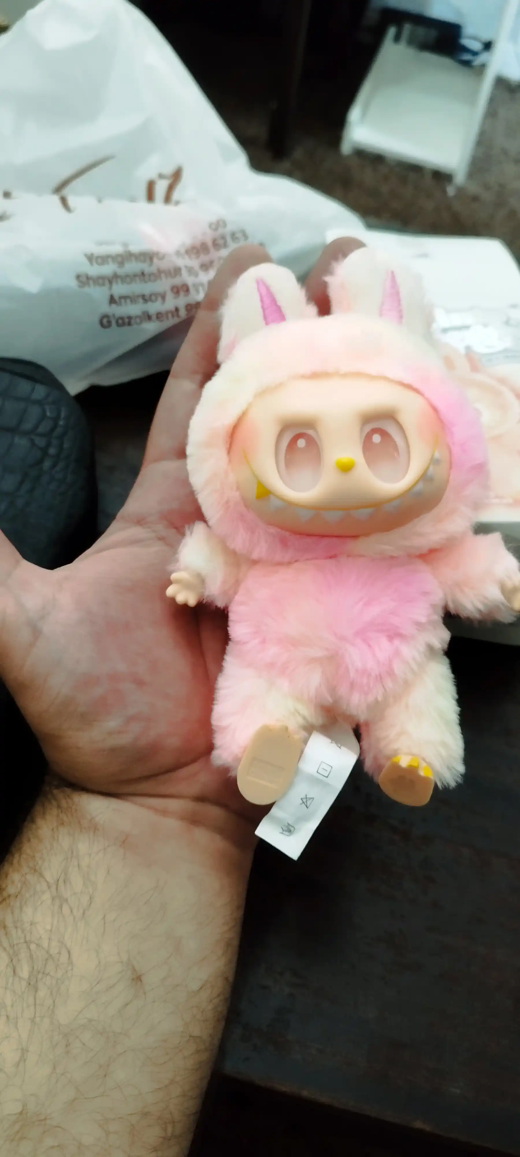Мягкая игрушка брелок Labubu, пушистый антистресс Лабубу, подарок для детей и взрослых, 17 см