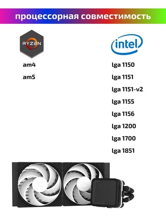 ZALMAN ALPHA2 DS24 haroratni nazorat qilish displeyli, suyuqlik bilan sovutish tizimi