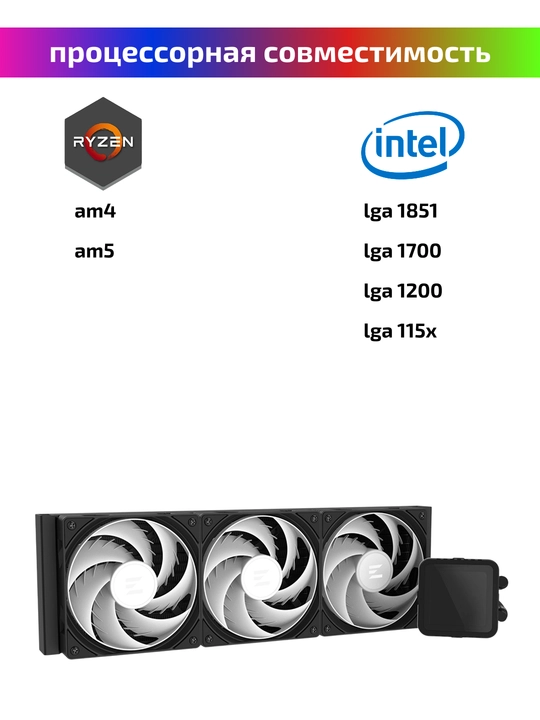ZALMAN ALPHA2 DS 36 haroratni nazorat qilish displeyli, suyuqlik bilan sovitish tizimi