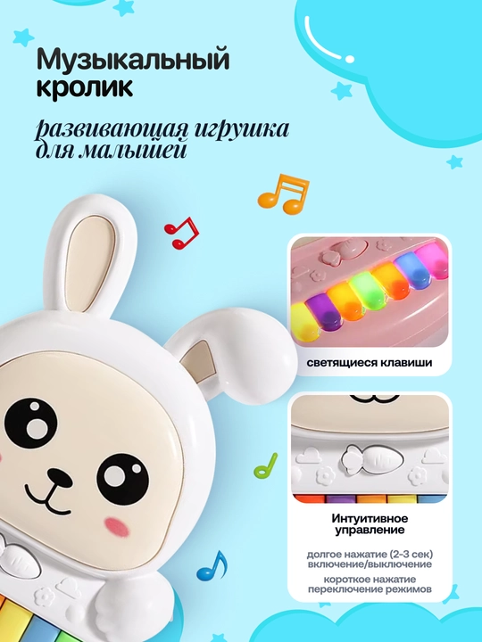 Музыкальная игрушка пианино для детей, интерактивная