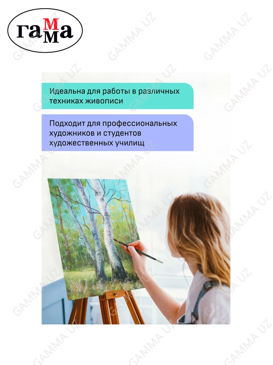 Гуашь художественная Гамма, белая цинковая, 220 мл, 0.20.В220.001