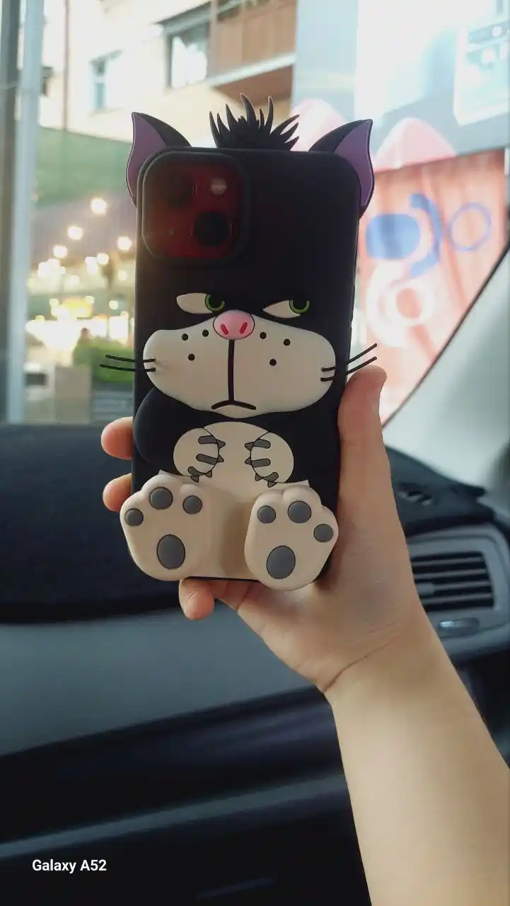 Чехол для iPhone 11, 12, 13, 14, 15, 16  люцифер кошка