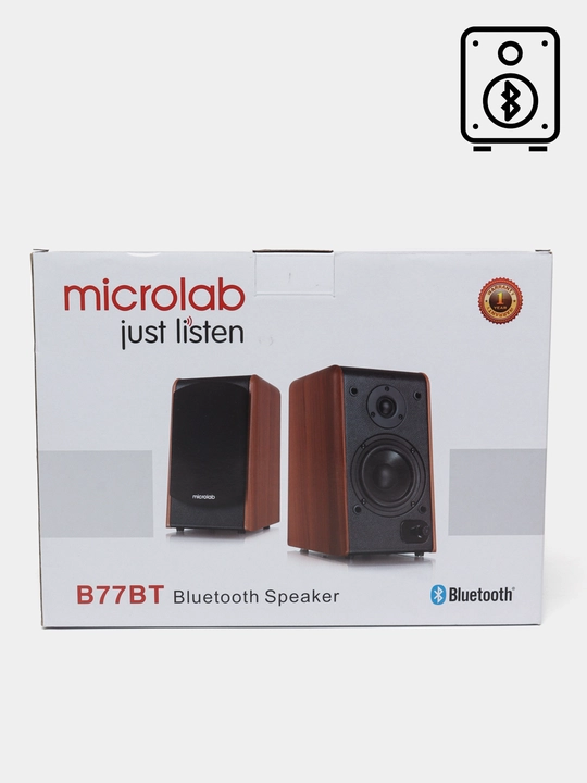 Sabvuferi Microlab B77BT, 2.0, 48Vt RMS (2×14Vt + 2×10Vt)/Bluetooth 4.0/RCA simli ulanishi