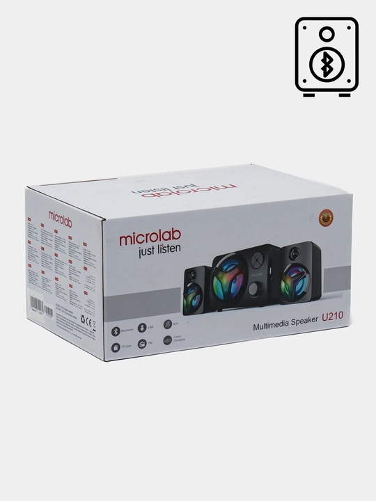 Kolonka Microlab U210 / 2.1 / 11W RMS 2×3W + 5W/ Bluetooth 5.0/USB quvvat/TF/FM/RGB LED - 
