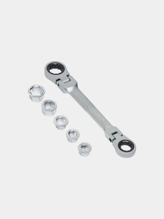Ronix RH-2172 – 7in1 egiluvchan boshi bilan ikki tomonlama kalit (14mm/19mm), CR-V