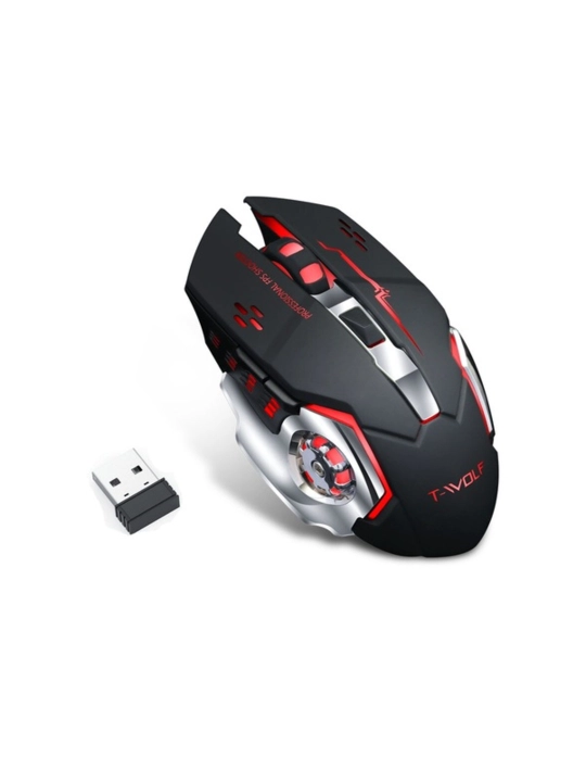 Беспроводная мышь, подходящая для игр и офиса, 3200 точек на дюйм с RGB-светодиодом