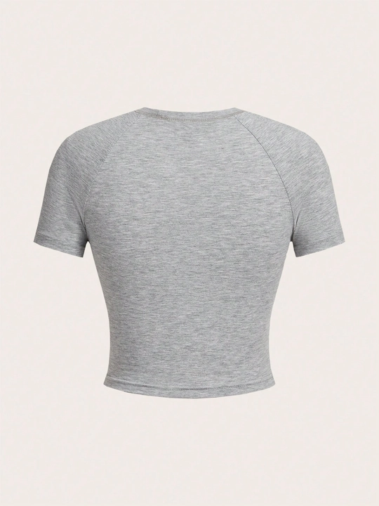 Vintage krop top, qisqa yengli ayollar retro futbolkasi