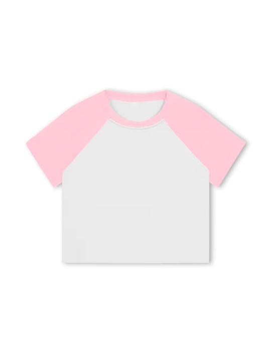 Vintage krop top, qisqa yengli ayollar retro futbolkasi