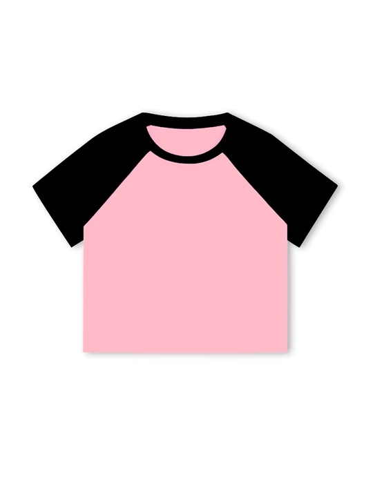Vintage krop top, qisqa yengli ayollar retro futbolkasi