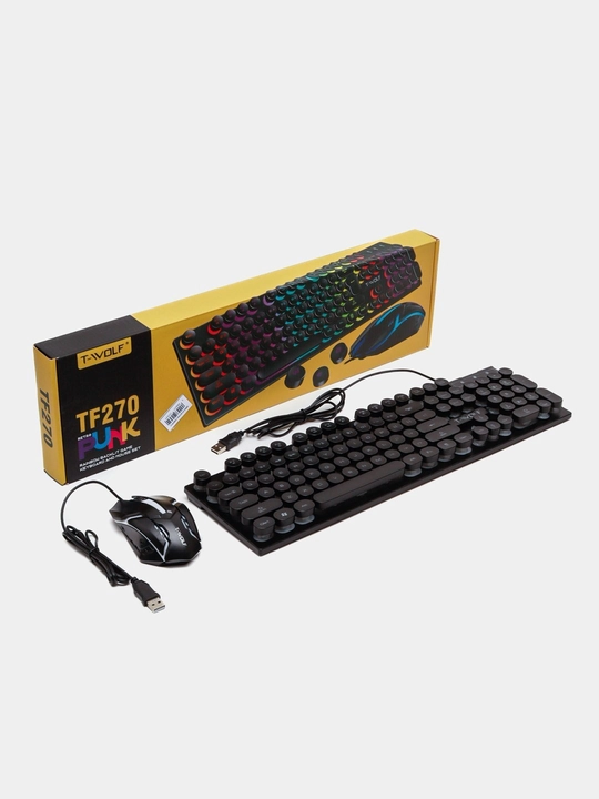 Игровая клавиатура и мышь с RGB-подсветкой, T-Wolf TF270, TF200, Combo Mix 4 в 1 и 5 в 1