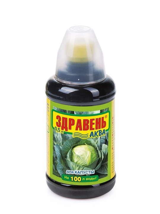 Mineral o'g'it "Zdraven Akva", karam uchun suyuq kompleks organik-mineral o'g'it 0,5 litr