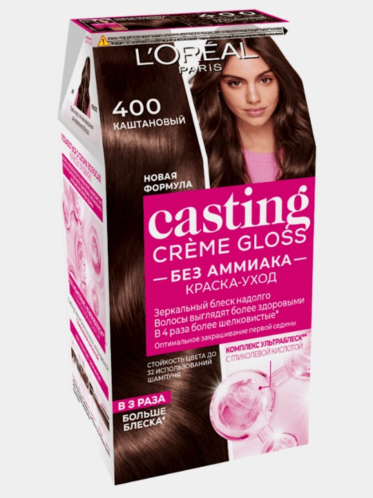 Soch uchun bo'yoq  L'Oreal Casting Creme Gloss, ton 415 sovuq kashtan