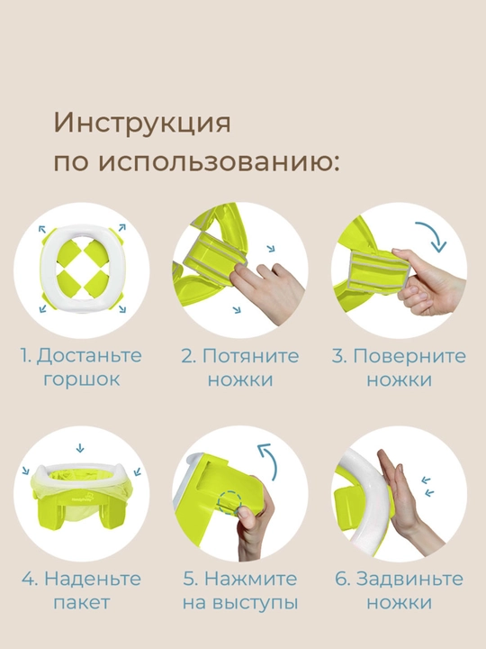 ROXY-KIDS Горшок детский складной дорожный 3в1 для малышей с пакетами