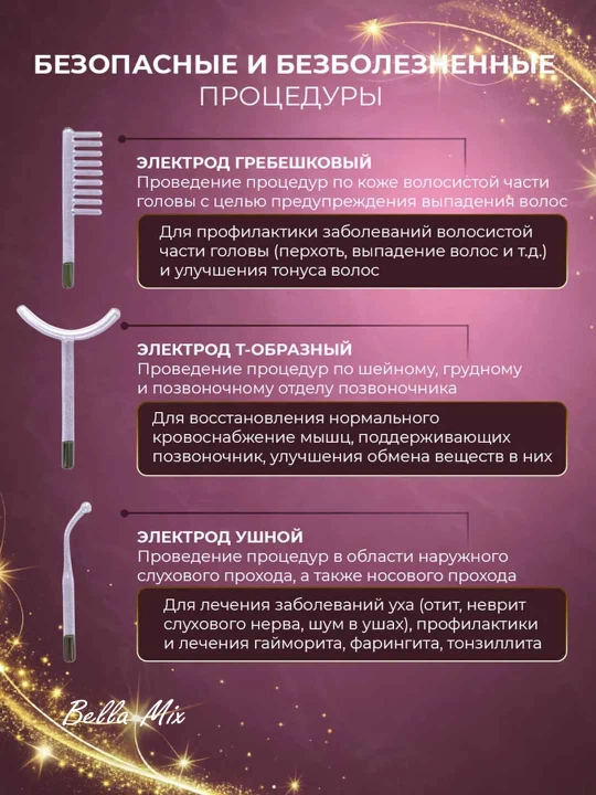 Дарсонваль, косметологический аппарат, для лица и тела и роста волос,4 5,7 насадок