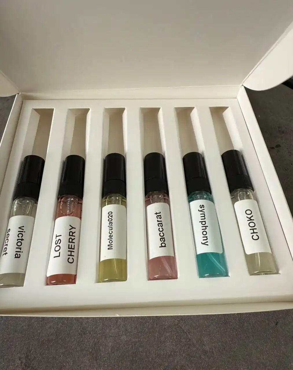 Ayollar uchun atir, Baccara, Molecula 020, Lost Cherry, Victoriya secret, choco, Symphony