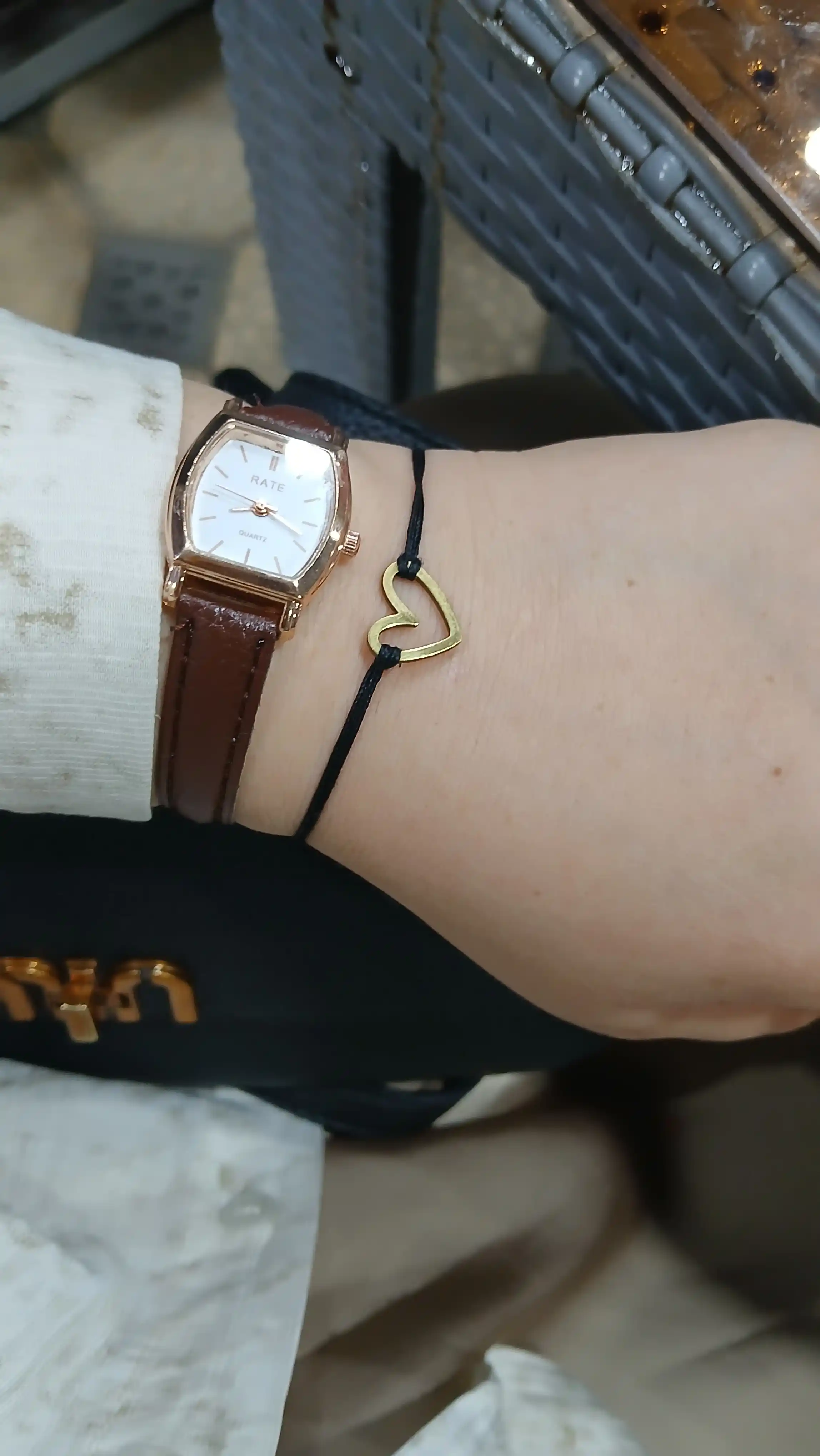 Retro uslubdagi erkaklar va ayollar bilaguzuk soati – kvadrat charm soat, 1 dona