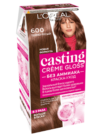 Soch bo'yog'i L'Oreal Casting Creme Gloss, ohang 600 to'q sariq