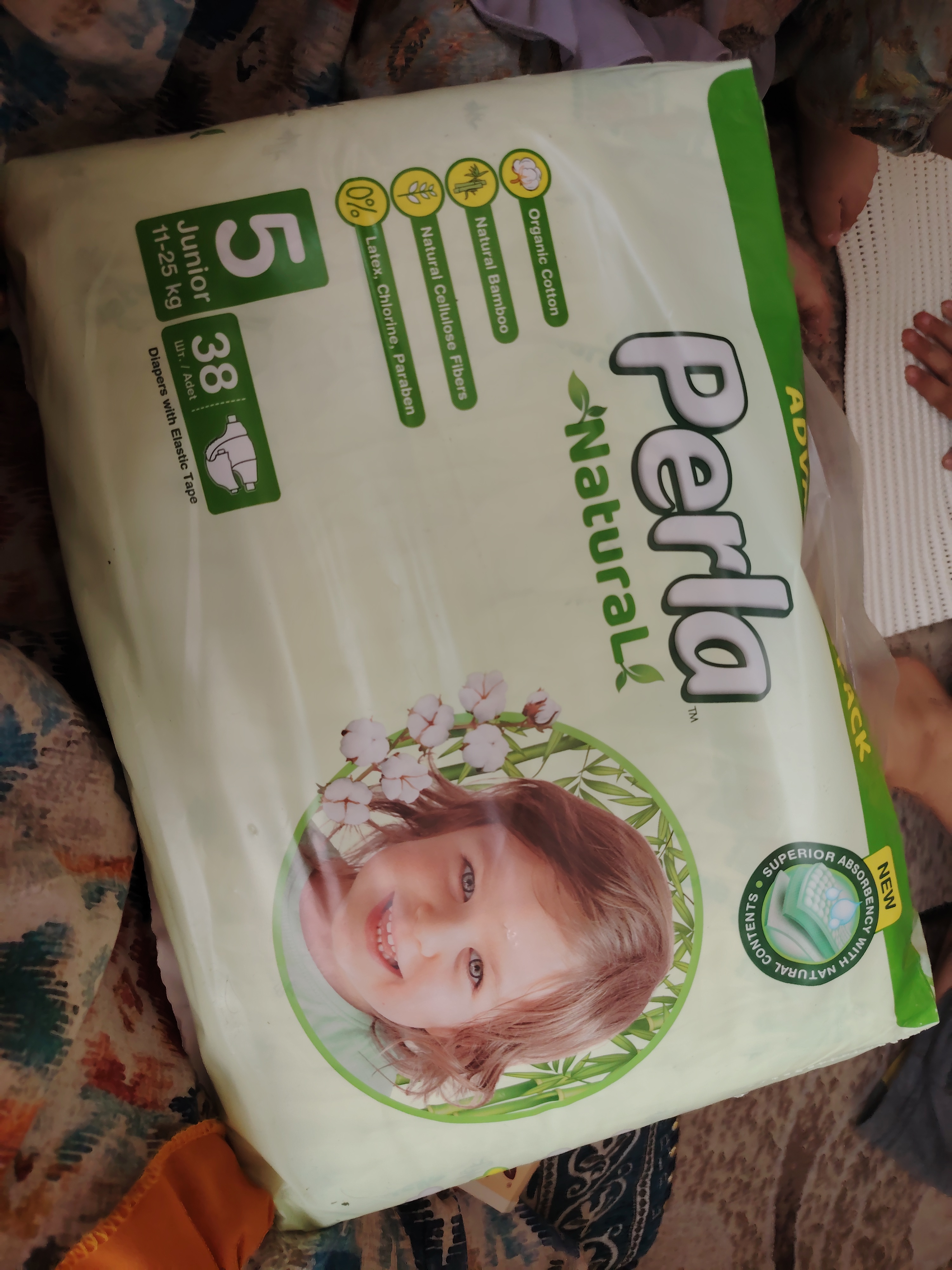 Bezi PERLA NATURAL 5 JUNIOR 11-25 kg, 38 dona