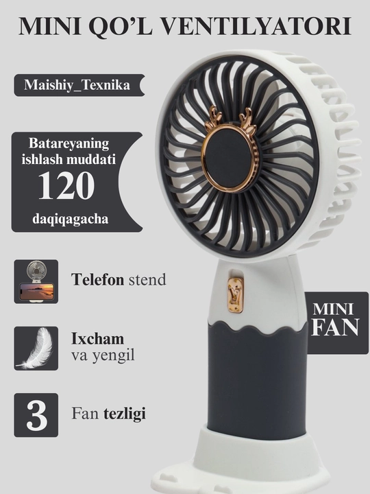 Mini ventilyatori, ish stoli uchun, USB portativ
