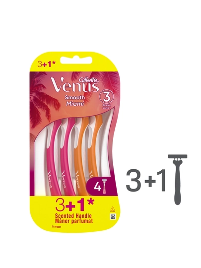 Одноразовый станок Gillette Venus Miami Vibes, 3 + 1 шт