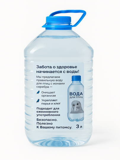 Дистиллированная вода с ионами серебра для птиц