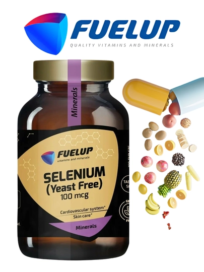FUELUP Selenium 200 mg, 100 tabletkalar, selenyum, selen
