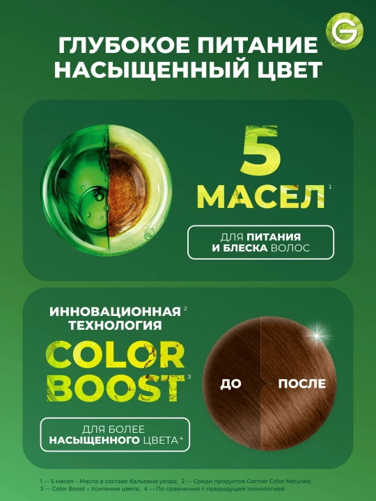 Sochlar uchun bo'yoq Garnier Color Naturals, ton 5.25 issiq shokolad, 110 ml