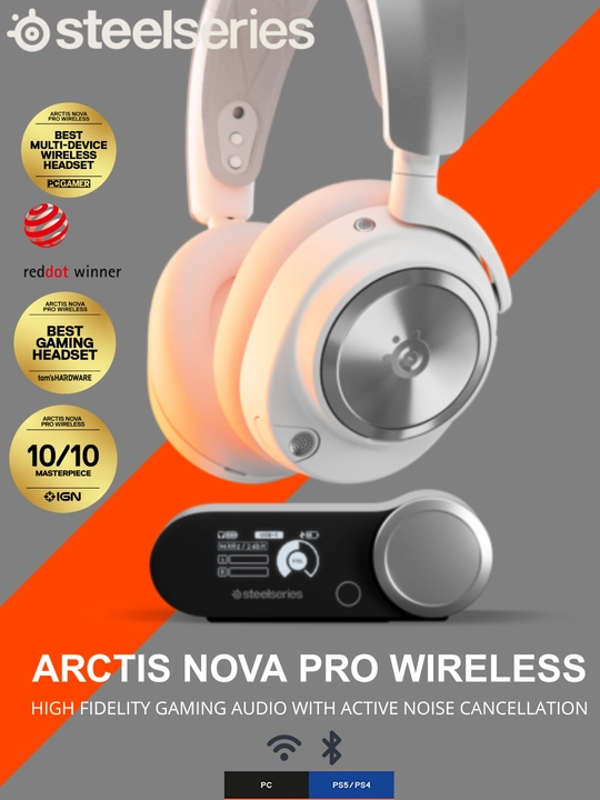 SteelSeries Arctis Nova Pro Wireless Geyming quloqchinlar Hi-Fri Driverlari ClearCast mic