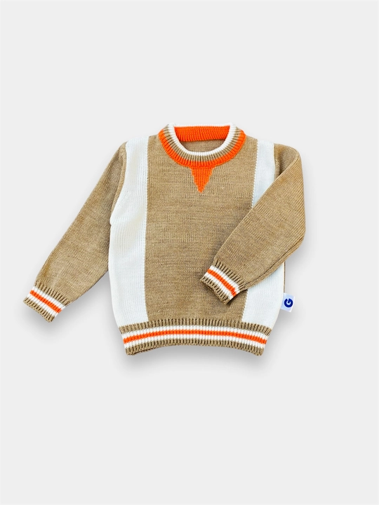 Вязаный комплект для новорожденных, джемпер и штанишки