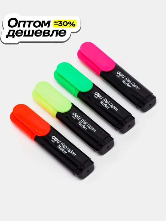 Маркер текстовый 37232 Deli, 4 шт