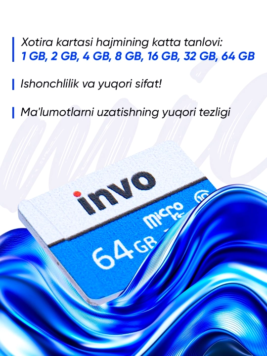 Micro fleshka, Chip, Invo 1 GB, 2 GB, 4 GB, 8 GB, 16 GB, 32 GB, 64 GB, 128 GB