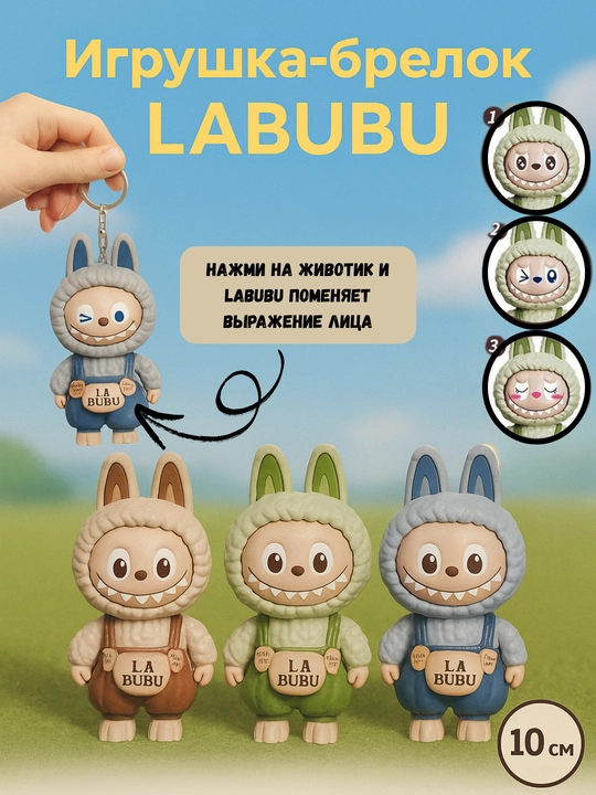 Keychain o'yinchoq Labubu, stressga qarshi Labubu, aksessuar va sovg'a - 