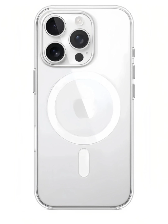Magsafe, Прозрачный магнитный чехол TPU с AI-кнопками для iPhone 16 Pro/Max - 