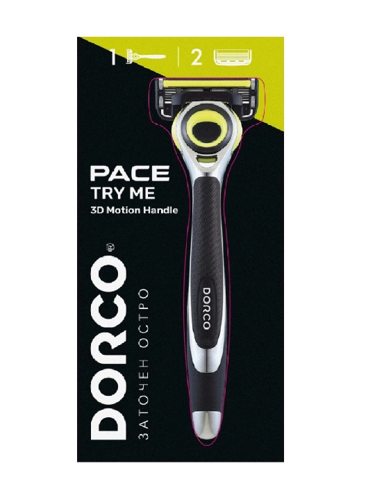 Бритва Dorco Try Me 3d motion + 2 сменные кассеты, Pace 4 + Pace 6 - 