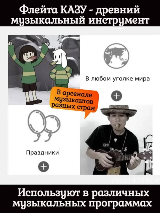 Деревянная флейта казу, музыкальное просвещение, досуг и развлечения