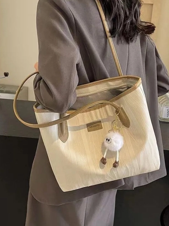 Ayollar sumkasi, shopper, yelkama, kundalik, sig'imli, ish va o'qish uchun A4, ekocharm