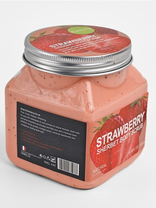 Скраб для лица и тела Wokal Sherbet Body Scrub, с экстрактом малины и клубники, 500/350 гр