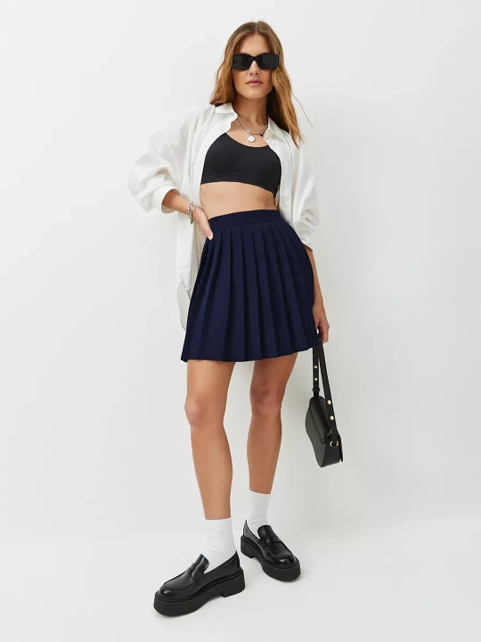 Ayollar uchun shortilar-mini yubka, yoz, sport, tennis uchun, plisse, kalta maktab yubkasi