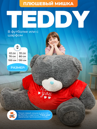 Плюшевый мишка Teddy в футболке или с шарфом — BEILH-TEDDY-ТЕМНСЕР-7