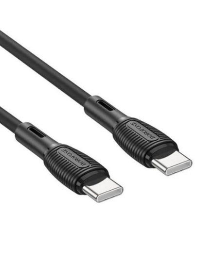 BOROFONE BX86 Type-C to Type-C 60W silikon zaryadlash va ma’lumot uzatish kabeli  1 metr