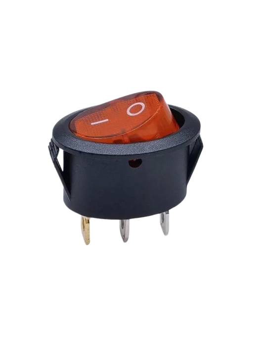 Klavishli oval tugma, qizil podsvetkali, 250V, 6A, 2 dona