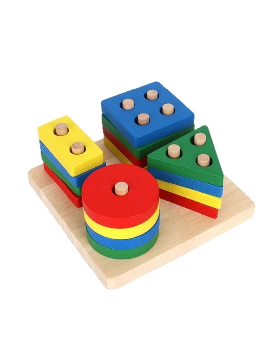 Yog'och o'quv o'yinchoq, jumboq, bolalar uchun, sorter, montessori, piramidalar