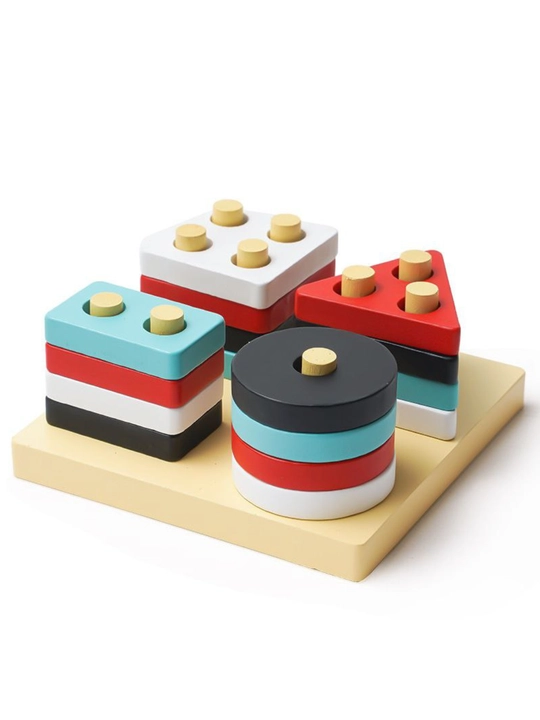 Yog'och o'quv o'yinchoq, jumboq, bolalar uchun, sorter, montessori, piramidalar