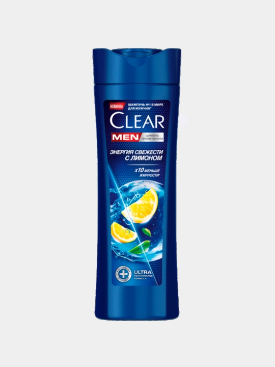 Шампунь CLEAR MEN против перхоти, ЭНЕРГИЯ СВЕЖЕСТИ С ЭКСТРАКТОМ ЛИМОНА,180 мл
