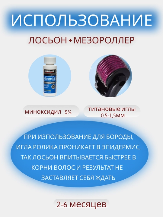 Миноксидил для роста бороды и волос Kirkland Minoxidil 5% 60 мл